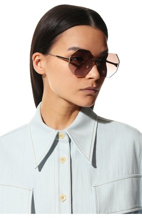 Женские солнцезащитные очки ISABEL MARANT коричневого цвета, арт. IM0080 000 QR | Фото 2 (Тип очков: С/з; Оптика Гендер: оптика-женское; Очки форма: Круглые)