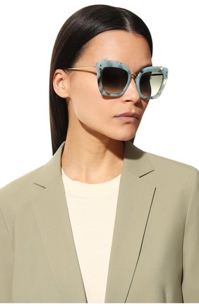 Женские солнцезащитные очки ISABEL MARANT бирюзового цвета, арт. IM0083/G GC1 | Фото 2 (Тип очков: С/з; Оптика Гендер: оптика-женское; Очки форма: Квадратные)
