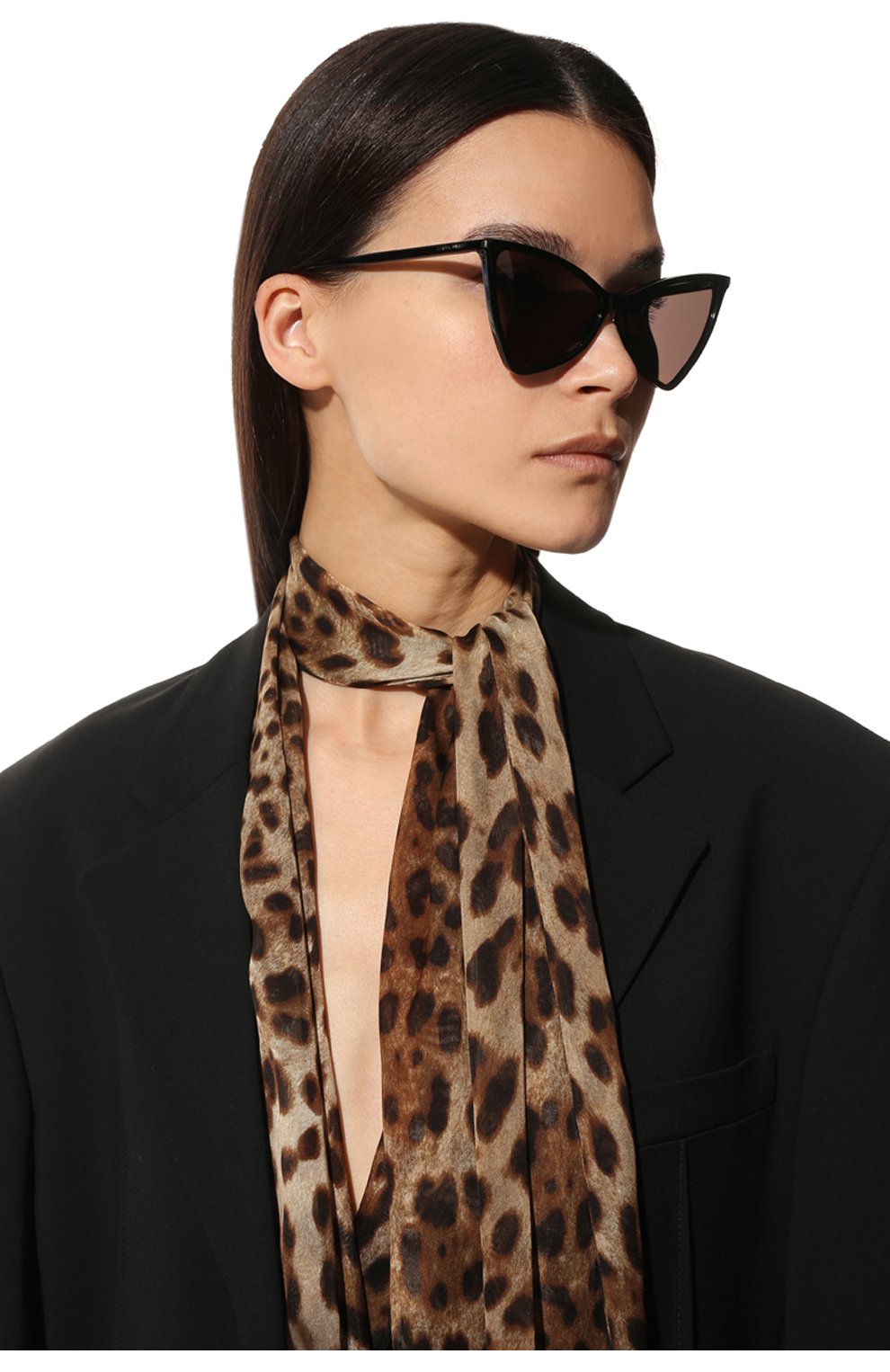 Женские солнцезащитные очки SAINT LAURENT черного цвета, арт. SL 475 JERRY 001 | Фото 2 (Тип очков: С/з; Оптика Гендер: оптика-женское; Очки форма: Cat-eye)