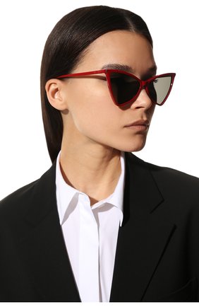 Женские солнцезащитные очки SAINT LAURENT красного цвета, арт. SL 475 JERRY 003 | Фото 2 (Тип очков: С/з; Оптика Гендер: оптика-женское; Очки форма: Cat-eye)