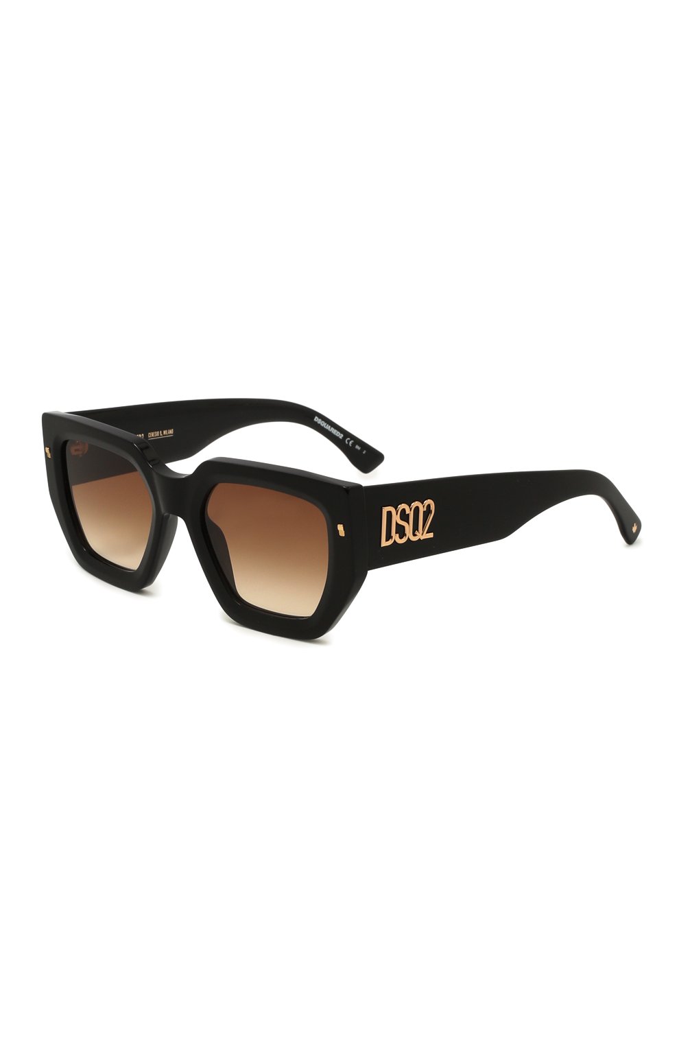 Женские солнцезащитные очки DSQUARED2 черного цвета, арт. D20031 2M2 | Фото 1 (Кросс-КТ: С/з-унисекс; Тип очков: С/з; Очки форма: Квадратные; Оптика Гендер: оптика-унисекс)