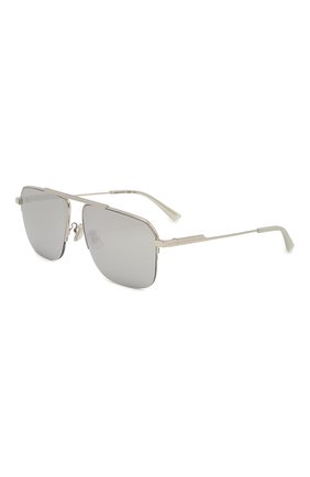 Мужские солнцезащитные очки BOTTEGA VENETA серебряного цвета, арт. BV1149S 006 | Фото 1 (Кросс-КТ: С/з-унисекс; Тип очков: С/з; Очки форма: Авиаторы; Оптика Гендер: оптика-унисекс)