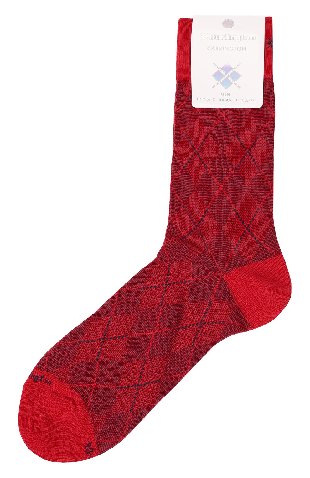 Мужские хлопковые носки BURLINGTON красного цвета, арт. 21061. | Фото 1 (Кросс-КТ: бельё; Материал внешний: Хлопок)