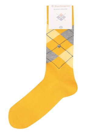 Мужские хлопковые носки BURLINGTON желтого цвета, арт. 20182. | Фото 1 (Материал внешний: Хлопок; Кросс-КТ: бельё)
