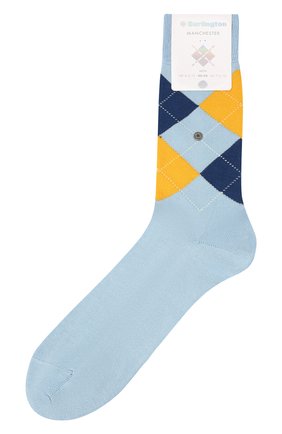 Мужские хлопковые носки BURLINGTON голубого цвета, арт. 20182. | Фото 1 (Кросс-КТ: бельё; Материал внешний: Хлопок)
