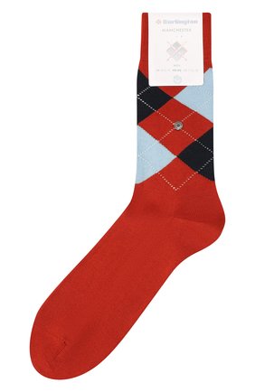 Мужские хлопковые носки BURLINGTON красного цвета, арт. 20182. | Фото 1 (Материал внешний: Хлопок; Кросс-КТ: бельё)