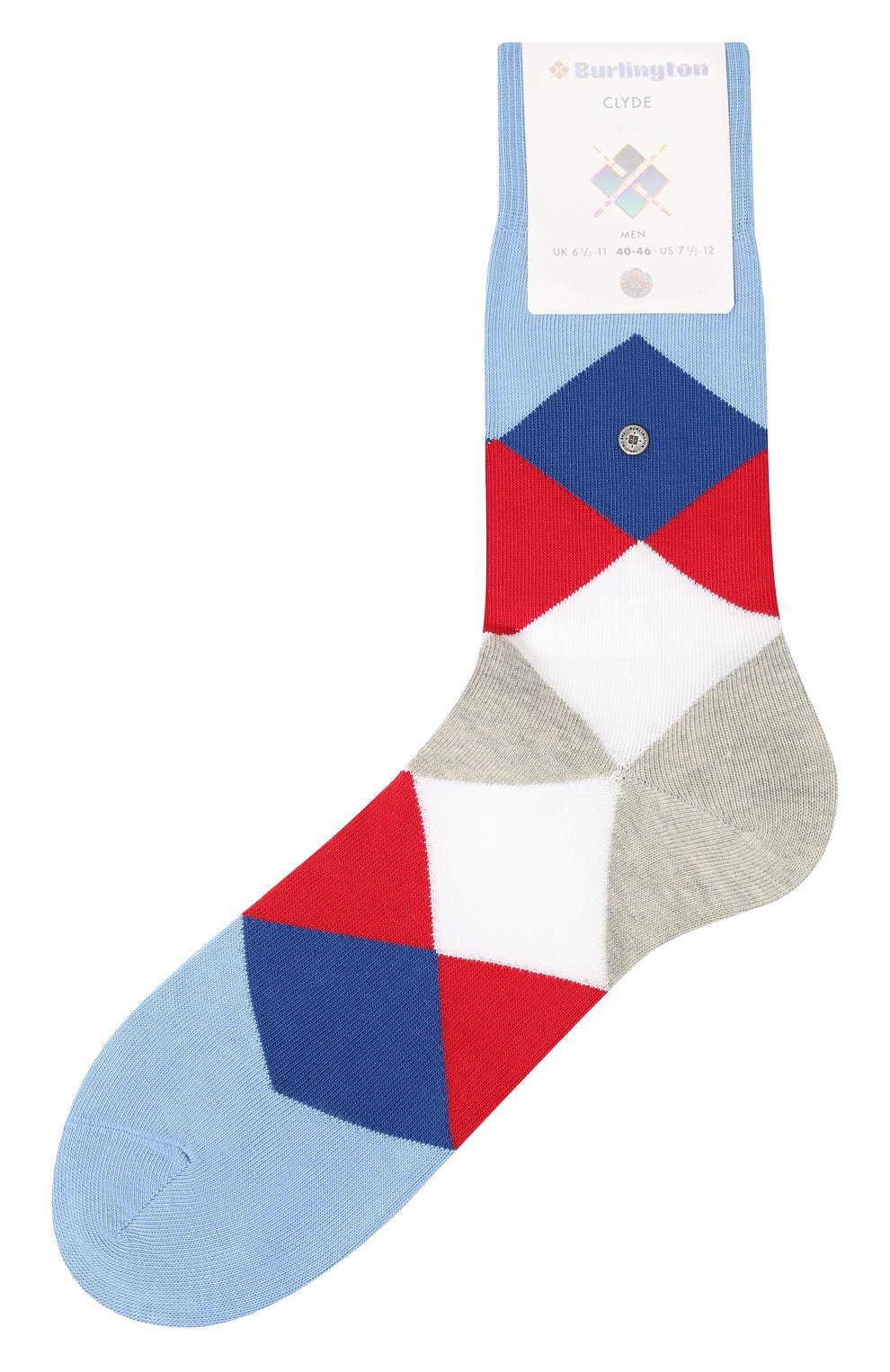 Мужские хлопковые носки BURLINGTON разноцветного цвета, арт. 20942. | Фото 1 (Кросс-КТ: бельё; Материал внешний: Хлопок)