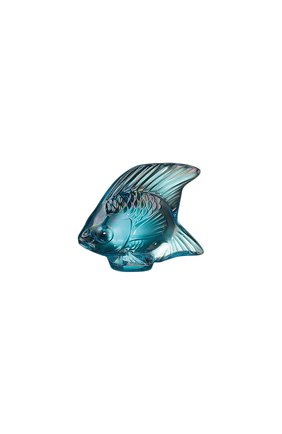 Фигурка fish LALIQUE бирюзового цвета, арт. 10205600 | Фото 1 (Интерьер_коллекция: Fish)