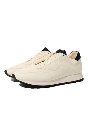 Мужские кожаные кроссовки CORNELIANI кремвого цвета по цене 58200 руб., арт. 89TM75-2120928 | Фото 1 Мужские кожаные кроссовки CORNELIANI кремвого цвета, арт. 89TM75-2120928 | Фото 1 (Материал внутренний: Натуральная кожа; Материал внешний: Кожа; Стили: Классический; Материал утеплителя: Без утеплителя)