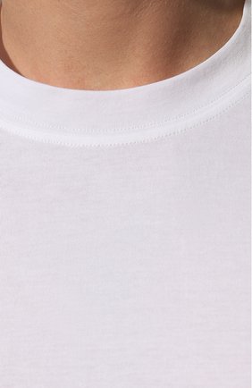 Мужская хлопковая футболка BRUNELLO CUCINELLI белого цвета, арт. M0T757107P | Фото 5 (Принт: Без принта; Рукава: Короткие; Длина (для топов): Стандартные; Материал внешний: Хлопок; Стили: Кэжуэл)