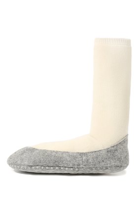 Женские шерстяные носки FALKE молочного цвета, арт. 47571 | Фото 2 (Материал внешний: Шерсть)