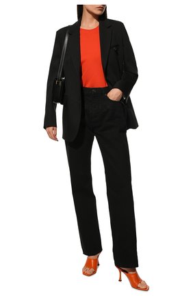 Женские кожаные мюли seher 90 JIMMY CHOO оранжевого цвета, арт. SEHER 90 NAP | Фото 2 (Материал внешний: Кожа; Материал внутренний: Натуральная кожа; Каблук тип: Шпилька; Каблук высота: Высокий)