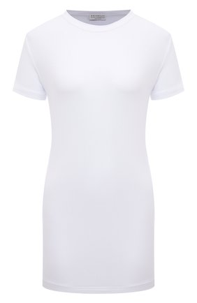 Женская хлопковая футболка BRUNELLO CUCINELLI белого цвета, арт. 221M0T18B0170 | Фото 1 (Длина (для топов): Стандартные; Материал внешний: Хлопок; Рукава: Короткие; Стили: Минимализм; Женское Кросс-КТ: Футболка-одежда; Принт: Без принта)