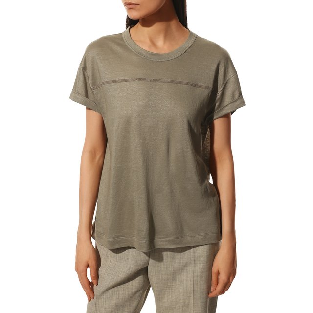 фото Футболка изо льна и шелка brunello cucinelli