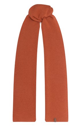 Женский кашемировый шарф BRUNELLO CUCINELLI оранжевого цвета, арт. M12183499P | Фото 1 (Материал: Кашемир, Шерсть, Текстиль)