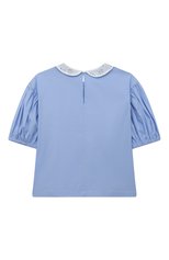 Детское хлопковая блузка ZHANNA & ANNA голубого цвета, арт. ZAG012051LightBlue1 | Фото 2 (Рукава: Короткие; Материал внешний: Хлопок; Ростовка одежда: 10 - 11 лет | 140 - 146см)