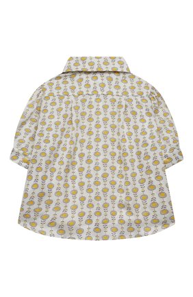 Детское хлопковая блузка flax ZHANNA & ANNA желтого цвета, арт. ZAF01032021_Y | Фото 2 (Рукава: Короткие; Материал внешний: Хлопок)