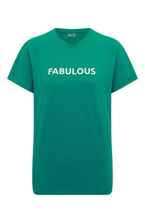 Женская хлопковая футболка SEVEN LAB зеленого цвета, арт. T F-01 emerald | Фото 1 (Материал внешний: Хлопок; Рукава: Короткие; Длина (для топов): Стандартные; Стили: Спорт-шик; Принт: С принтом; Женское Кросс-КТ: Футболка-одежда)