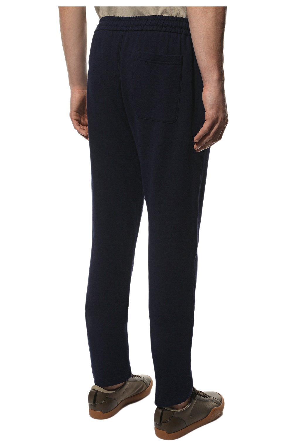 Мужские хлопковые брюки FEDELI темно-синего цвета, арт. 5UE00633 | Фото 4 (Длина (брюки, джинсы): Стандартные; Случай: Повседневный; Материал внешний: Хлопок; Стили: Кэжуэл)