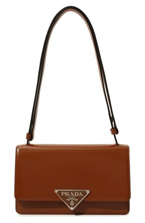 Женская сумка PRADA коричневого цвета, арт. 1BD321-ZO6-F02TX-OTO | Фото 1 (Материал: Натуральная кожа; Ремень/цепочка: На ремешке; Размер: small; Сумки-технические: Сумки через плечо)