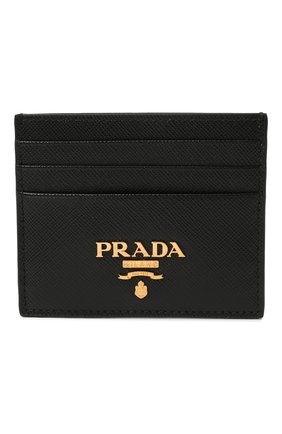 Женский кожаный футляр для кредитных карт PRADA черного цвета, арт. 1MC025-QWA-F0002 | Фото 1 (Материал: Натуральная кожа)