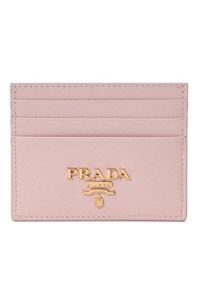 Женский кожаный футляр для кредитных карт PRADA розового цвета, арт. 1MC025-QWA-F0E18 | Фото 1 (Материал: Натуральная кожа)