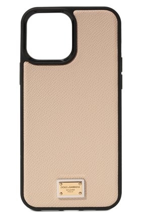 Чехол для iphone 13 pro max DOLCE & GABBANA светло-бежевого цвета, арт. BI3136/A1001 | Фото 1 (Женское Кросс-КТ: Кожа iPhone)