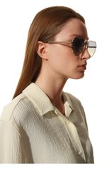 Женские солнцезащитные очки CHLOÉ темно-зеленого цвета, ар�т. CH0071S | Фото 2 (Тип очков: С/з; Материал: Металл; Очки форма: Креативные)