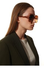Женские солнцезащитные очки CHLOÉ коричневого цвета, арт. CH0086S | Фото 2 (Материал: Пластик; Тип очков: С/з; Очки форма: Квадратные, Over-size)