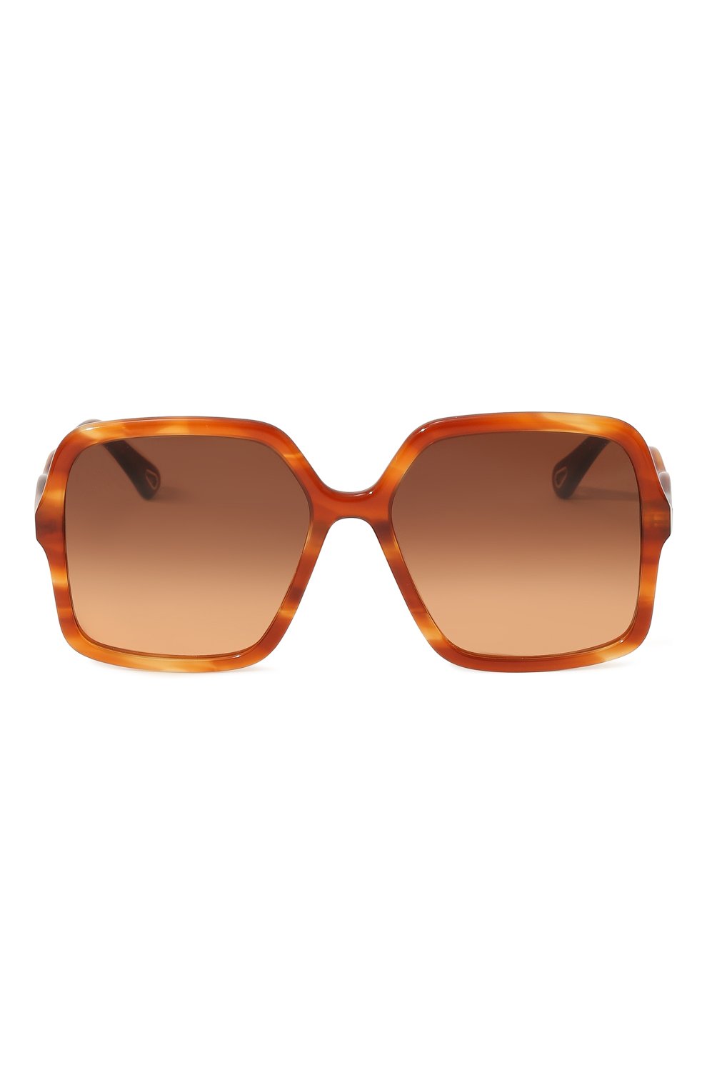 Женские солнцезащитные очки CHLOÉ коричневого цвета, арт. CH0086S | Фото 3 (Материал: Пластик; Тип очков: С/з; Очки форма: Квадратные, Over-size)
