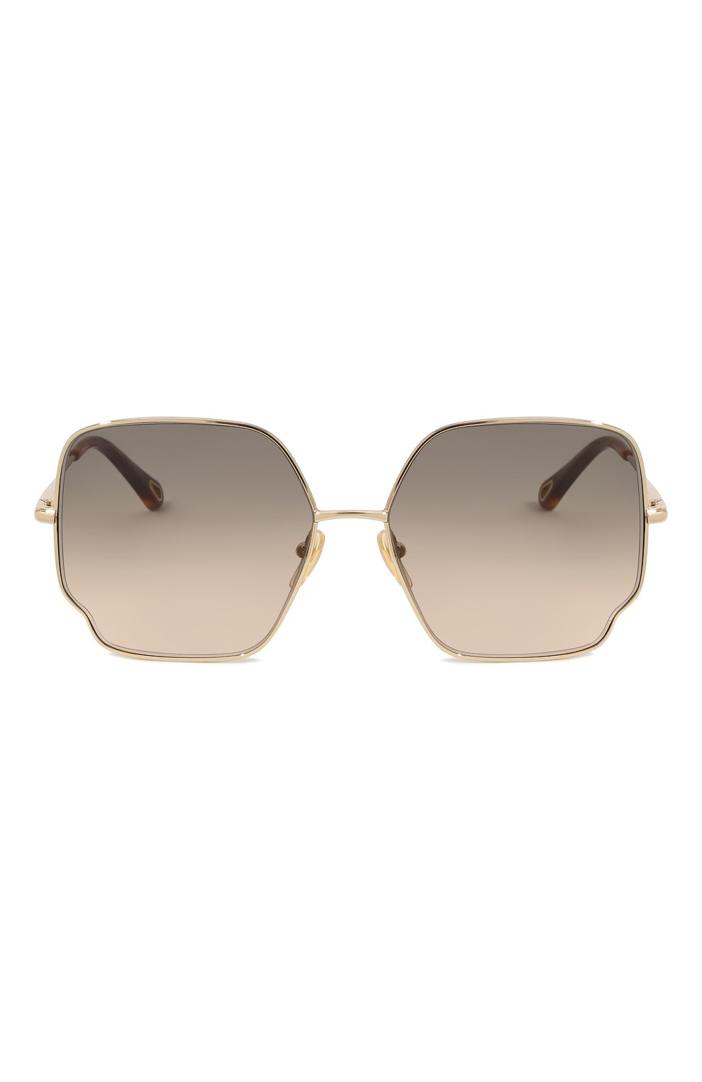 Женские солнцезащитные очки CHLOÉ коричневого цвета, арт. CH0092S | Фото 3 (Тип очков: С/з; Материал: Металл; Очки форма: Квадратные, Over-size)