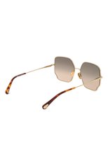 Женские солнцезащитные очки CHLOÉ коричневого цвета, арт. CH0092S | Фото 4 (Тип очков: С/з; Материал: Металл; Очки форма: Квадратные, Over-size)