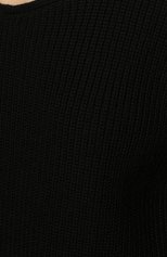 Женский свитер из хлопка и шелка BOSS черного цвета, арт. 50453067 | Фото 5 (Женское Кросс-КТ: Свитер-одежда; Рукава: Длинные; Длина (для топов): Стандартные; Материал внешний: Хлопок; Стили: Кэжуэл)