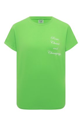 Женская хлопковая футболка SEVEN LAB зеленого цвета, арт. T RCC-01 pale green | Фото 1 (Материал внешний: Хлопок; Длина (для топов): Стандартные; Рукава: Короткие; Женское Кросс-КТ: Футболка-одежда; Принт: С принтом; Стили: Спорт-шик)