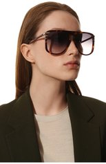 Женские солнцезащитные очки CHLOÉ коричневого цвета, арт. CH0104S | Фото 2 (Материал: Пластик; Тип очков: С/з)