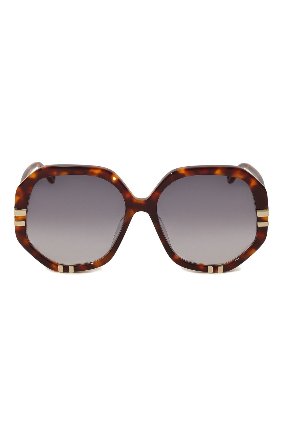 Женские солнцезащитные очки CHLOÉ коричневого цвета, арт. CH0105SA | Фото 3 (Материал: Пластик; Тип очков: С/з; Очки форма: Круглые, Over-size)