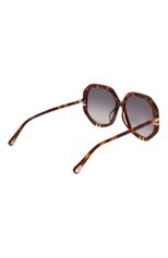 Женские солнцезащитные очки CHLOÉ коричневого цвета, арт. CH0105SA | Фото 4 (Материал: Пластик; Тип очков: С/з; Очки форма: Круглые, Over-size)
