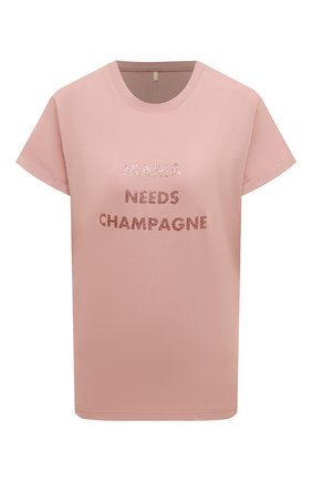 Женская хлопковая футболка SEVEN LAB розового цвета, арт. T MNC-GPG misty rose | Фото 1 (Материал внешний: Хлопок; Длина (для топов): Стандартные; Рукава: Короткие; Стили: Спорт-шик; Принт: С принтом; Женское Кросс-КТ: Футболка-одежда)