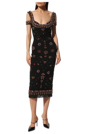 Женское платье из вискозы DOLCE & GABBANA черного цвета по цене 13200000 тенге, арт. F6J4RZ/GDAJN | Фото 2 Женское платье из вискозы DOLCE & GABBANA черного цвета, арт. F6J4RZ/GDAJN | Фото 2 (Материал подклада: Шелк; Длина Ж (юбки, платья, шорты): Миди; Материал внешний: Вискоза; Стили: Гламурный; Случай: Вечерний; Женское Кросс-КТ: Платье-одежда, платье-футляр; Рукава: Без рукавов, На бретелях)