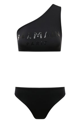 Женский раздельный купальник BALMAIN черного цвета, арт. BKBBB0630 | Фото 1 (Материал внешний: Синтетический материал; Женское Кросс-КТ: Раздельные купальники)