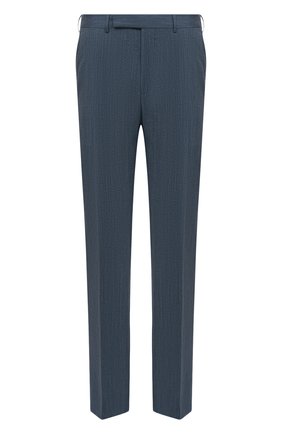 Мужские брюки из шерсти и шелка ERMENEGILDO ZEGNA синего цвета, арт. 379F01/75TB12 | Фото 1 (Материал внешний: Шерсть; Длина (брюки, джинсы): Стандартные; Материал подклада: Вискоза; Случай: Формальный; Стили: Классический)