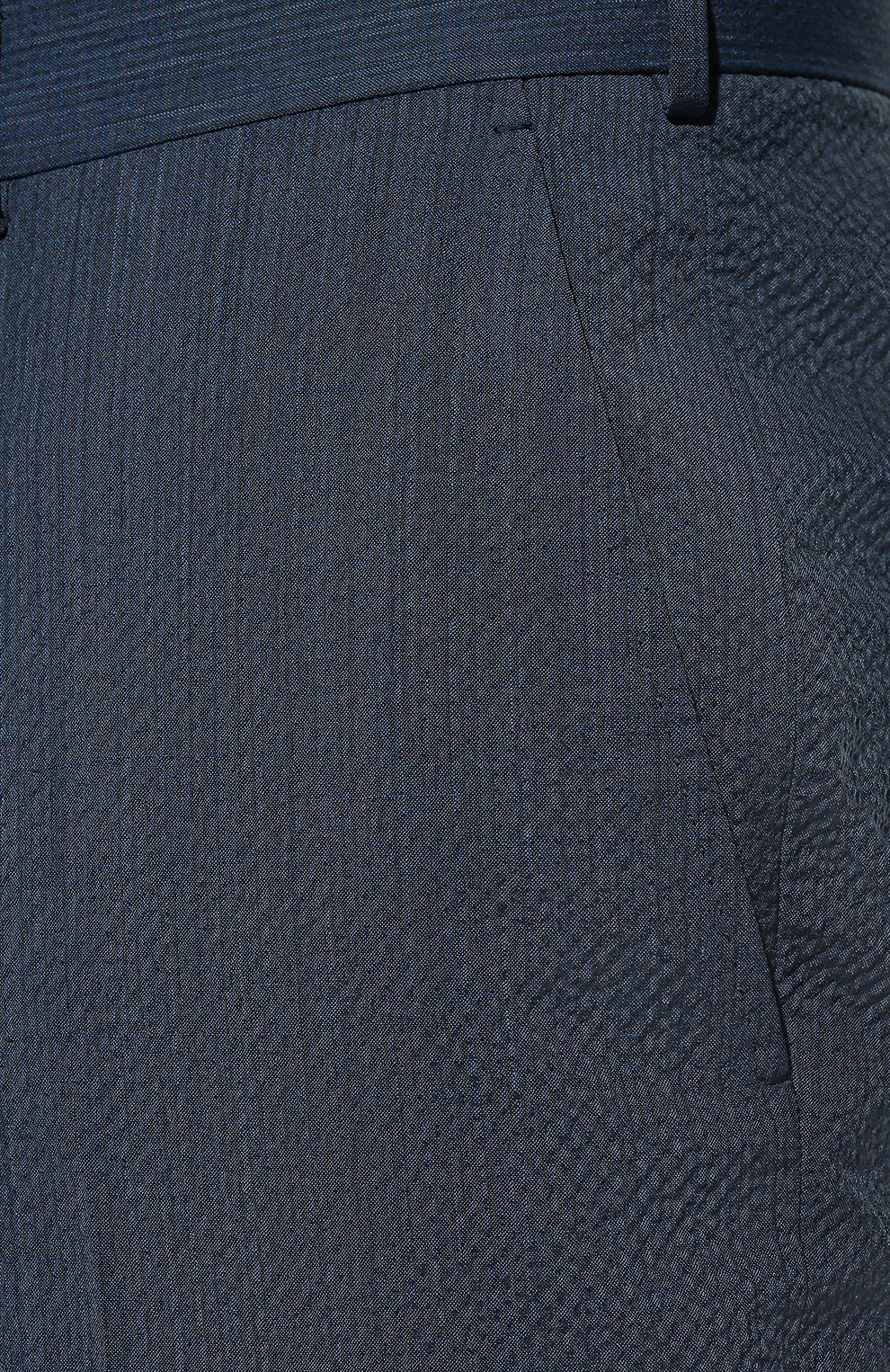 Мужские брюки из шерсти и шелка ERMENEGILDO ZEGNA синего цвета, арт. 379F01/75TB12 | Фото 5 (Материал внешний: Шерсть; Длина (брюки, джинсы): Стандартные; Стили: Классический; Случай: Формальный; Материал подклада: Вискоза)