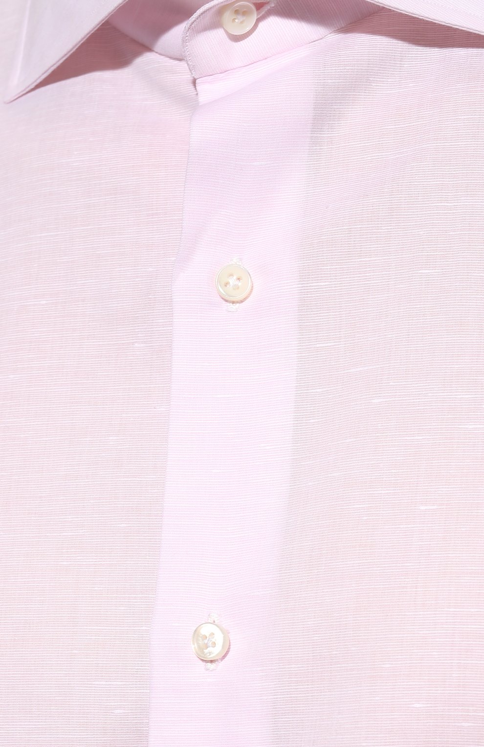 Мужская рубашка из хлопка и льна LUIGI BORRELLI светло-розового цвета, арт. SR4226/ACHILLE/ST/EV1/PC | Фото 5 (Манжеты: На пуговицах; Рукава: Длинные; Воротник: Акула; Случай: Повседневный; Длина (для топов): Стандартные; Рубашки М: Slim Fit; Материал внешний: Хлопок, Лен; Принт: Однотонные; Стили: Кэжуэл)
