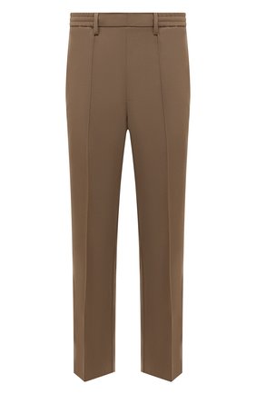 Мужские брюки AMI бежевого цвета, арт. HTR207.219 | Фото 1 (Материал внешний: Шерсть, Синтетический материал; Длина (брюки, джинсы): Стандартные; Случай: Формальный; Стили: Минимализм)