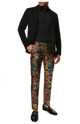 Мужские брюки DOLCE & GABBANA разноцветного цвета, арт. GY7BMT/FJ0BG | Фото 2 (Материал подклада: Вискоза; Материал внешний: Синтетический материал; Длина (брюки, джинсы): Стандартные; Случай: Вечерний; Стили: Романтичный, Гламурный)