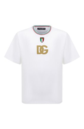 Мужская футболка DOLCE & GABBANA белого цвета по цене 55100 руб., арт. G8NV9Z/FUGK4 | Фото 1 Мужская футболка DOLCE & GABBANA белого цвета, арт. G8NV9Z/FUGK4 | Фото 1 (Материал внешний: Хлопок, Синтетический материал; Длина (для топов): Стандартные; Рукава: Короткие; Принт: С принтом; Стили: Спорт-шик)