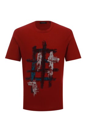 Мужская хлопковая футболка ERMENEGILDO ZEGNA бордового цвета по цене 47650 руб., арт. UZ334/706A | Фото 1 Мужская хлопковая футболка ERMENEGILDO ZEGNA бордового цвета, арт. UZ334/706A | Фото 1 (Длина (для топов): Стандартные; Материал внешний: Хлопок; Рукава: Короткие; Принт: С принтом; Стили: Кэжуэл)
