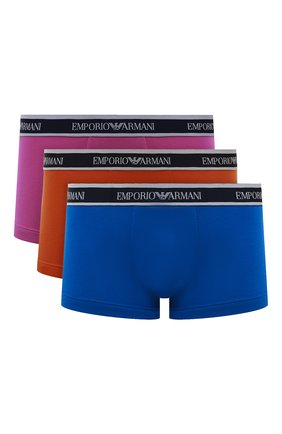 Мужские комплект из трех боксеров EMPORIO ARMANI разноцветного цвета, арт. 111357/2R717 | Фото 1 (Материал внешний: Хлопок; Мужское Кросс-КТ: Трусы; Кросс-КТ: бельё)