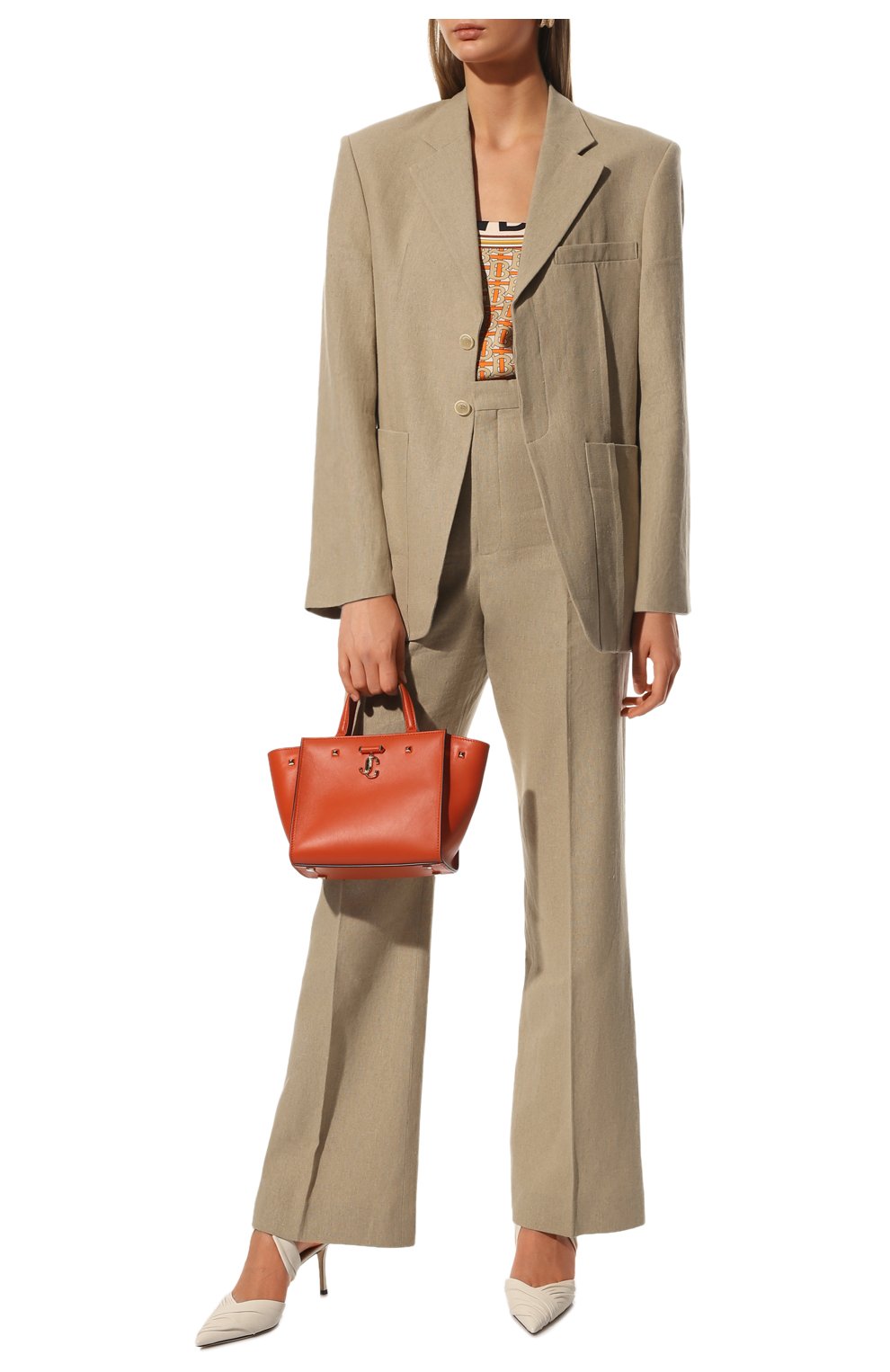 Женский сумка-тоут varenne JIMMY CHOO оранжевого цвета, арт. VARENNETOTEBAG/SDAW | Фото 7 (Сумки-технические: Сумки-шопперы; Размер: medium; Материал: Натуральная кожа)