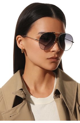 Женские солнцезащитные очки CHLOÉ золотого цвета, арт. CH0113S | Фото 2 (Тип очков: С/з; Материал: Металл; Очки форма: Авиаторы)
